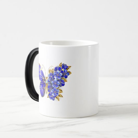 フラワーサファイアバタフライ モーフィングマグカップ (正面左)