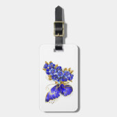 フラワーサファイアバタフライ ラゲッジタグ (正面縦)