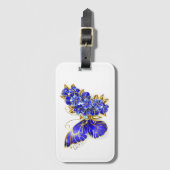 フラワーサファイアバタフライ ラゲッジタグ (正面縦)