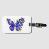 フラワーサファイアバタフライ ラゲッジタグ (正面横)
