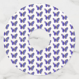 フラワーサファイアバタフライ ワイングラスタグ