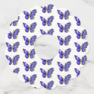 フラワーサファイアバタフライ ワイングラスタグ