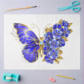 フラワーサファイアバタフライ 薄葉紙 (クラフト)
