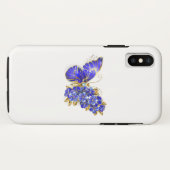 フラワーサファイアバタフライ Case-Mate iPhoneケース (裏面(横))