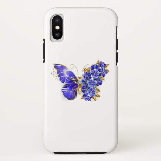 フラワーサファイアバタフライ Case-Mate iPhoneケース (裏面)