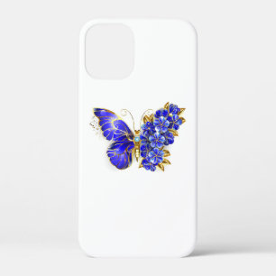 フラワーサファイアバタフライ iPhone 12 MINI ケース