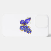フラワーサファイアバタフライ iPhoneケース (裏面横)