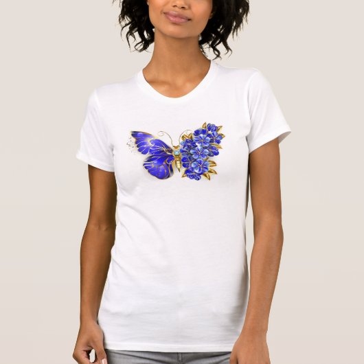 フラワーサファイアバタフライ Tシャツ (正面)