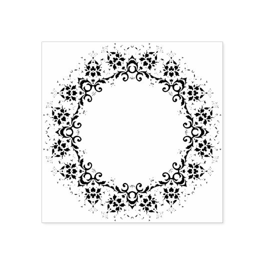 フラワーサークルのシルエットアートスタンプ ラバースタンプ (インプリント)