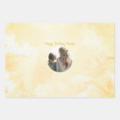 フラワーシェイプカスタムフォトパステルウォーターカラー ラッピングペーパーシート (正面)