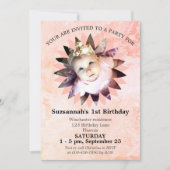 フラワーシェイプフォトパステルウォーターカラーテンプレート 招待状 (正面)