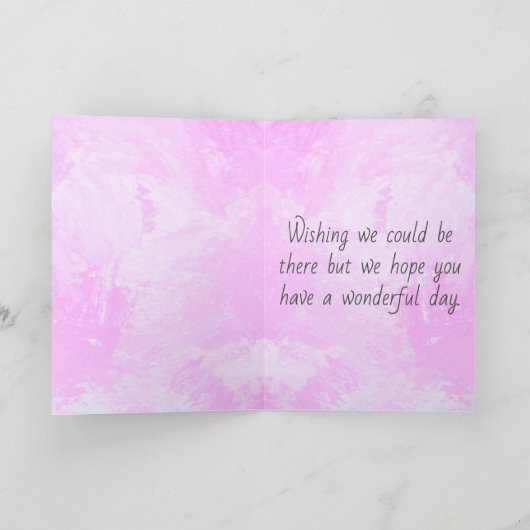 フラワーシェイプ カスタムフォト ピンク ウォーターカラー カード (内部)