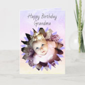 フラワーシェイプ カスタム フォト パステル ウォーターカラー カード (正面)