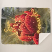 フラワーシェルパ毛布 シェルパブランケット (正面(横))