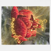 フラワーシェルパ毛布 フリースブランケット (正面(横))