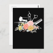 フラワーシザースウーマン美容師美容師 ポストカード (正面/裏面)