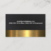 フラワーシザーロゴ | レザー | 金ゴールド金属 名刺 (裏面)