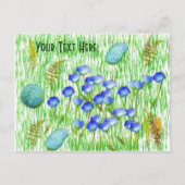 フラワーシダ絵画のカスタマイズ可能な葉書 ポストカード (正面)