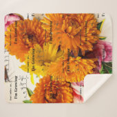 フラワーシャルパブランケット、ソフトフリーススロー シェルパブランケット (正面(横))