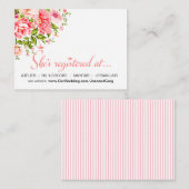 フラワーシャワー登録インサート | ベビーピンク エンクロージャーカード (正面/裏面)