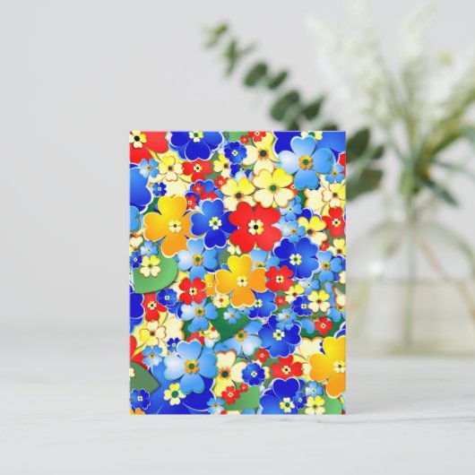 フラワーシャワー葉書 ポストカード (スタンド正面)