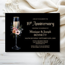 フラワーシャンパングラス 10回目の結婚記念日