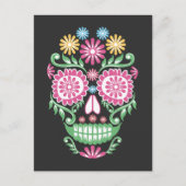フラワーシュガースカルメキシコの死んだメキシコの日 ポストカード (正面)