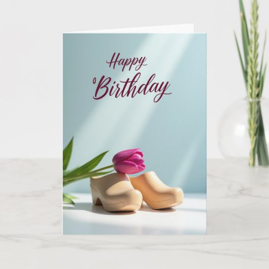 フラワーシューズの誕生日カード カード (正面)