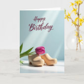 フラワーシューズの誕生日カード カード (黄色い花)