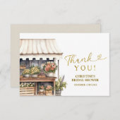 フラワーショップブライダルシャワーサンキューカード サンキューカード (正面/裏面)