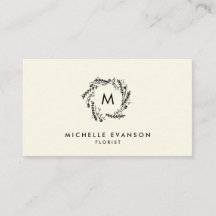 フラワーショップモノグラムリースクリーム&ブラック