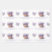 フラワーショップラベンダーパーソナライズされた ラッピングペーパーシート (正面2)