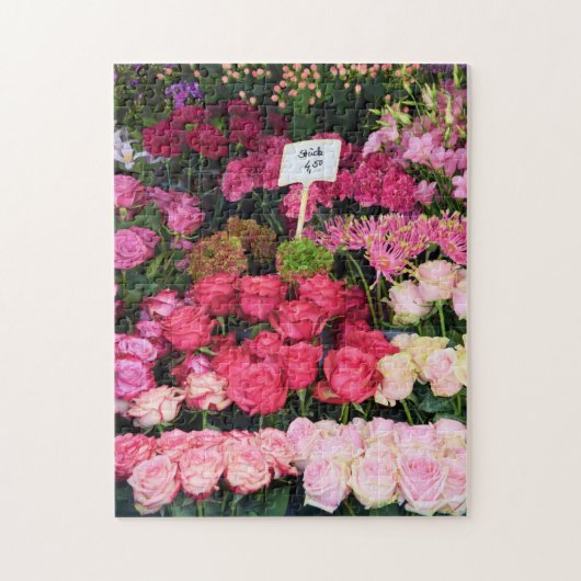 フラワーショップ – ミュンヘン市場 – 11x14 - 252個。 ジグソーパズル (縦)