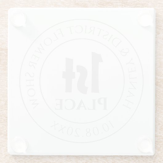 フラワーショー第1賞トロフィー賞受賞 ガラスコースター (裏面)