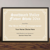 フラワーショー証明書ポスター ポスター