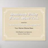 フラワーショー証明書ポスター ポスター (正面)