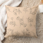 フラワーシルエットパターン クッション (ブランケット)