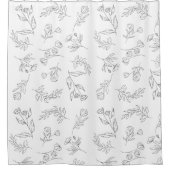 フラワーシルエットパターン シャワーカーテン (正面)