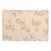 フラワーシルエットパターン 枕カバー (裏面)