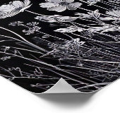 フラワーシルエット壁の装飾 ポスター (角)