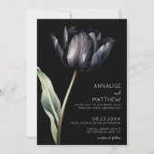 フラワーシンプルエレガントモダンブ結婚ラック 招待状 (正面)