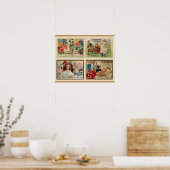 フラワーシーズヴィンテージコラージュ ポスター (キッチン)