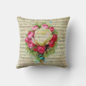 フラワーシートミュージック装飾用クッション16インチx 16インチ クッション (裏面)