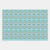 フラワーシーパターン(の模様が)あるト紙 ラッピングペーパーシート (正面2)