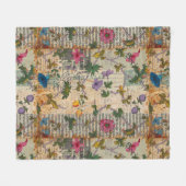 フラワージャンクモダンジャーナル フリースブランケット (正面(横))