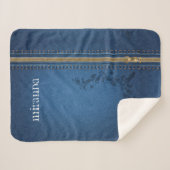 フラワージーンズデニ絵を描ム シェルパブランケット (正面(横))