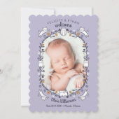 フラワースイート リトル キティ キャット 誕生発表 招待状 (正面)