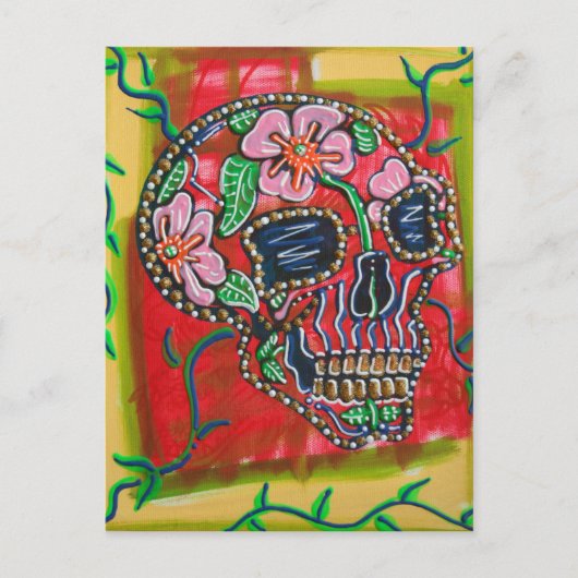 フラワースカルはがき ポストカード (正面)