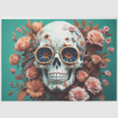 フラワースカルターコイズティッシュペーパームッセリン 薄葉紙 (正面)