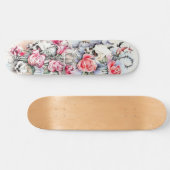 フラワースカルバードクロスバタフライデッキスケートボード スケートボード (横)